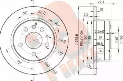R BRAKE 78rbd15500 -  Тормозной диск
